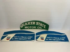 3 Vintage Gas Station Attendant Hats - Quaker State Motor Oil & Chevron (2)