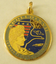 NASA Space Exploration Mission Apollo XVII Commemorative Enamel Pendant Charm
