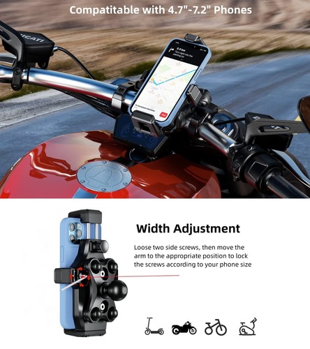 Kewig Motorcycle Phone Mount High Speed, AntyTheft. Motorbike Cycle Phone Holder - 第 8/10 張圖片