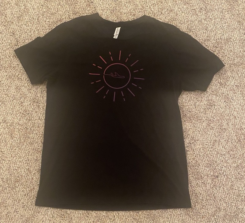 Virgin America Black Sun & Plane Crewneck XL T-shirt