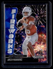 2025 Panini Prizm Black Fireworks Blue Ice Arch Manning /125 Texas Longhorns