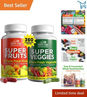Fruits and Vegetables Supplement Capsules 360 Count  Boost Energy
