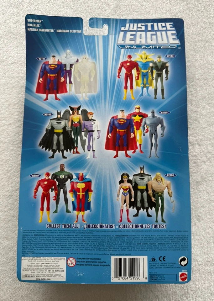Mattel DC Justice League Unlimited Superman, Brainiac, Manhunter Nuevo en caja - 2004 Foto 2 de 2