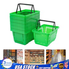 12PCS 18L Mesh Shopping Baskets with Handles Plastic Shopping Basket Portable