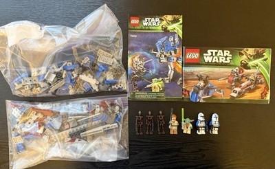 LEGO Star Wars Clone Wars 75002 & 75012 w/ All Figures and Manual. 