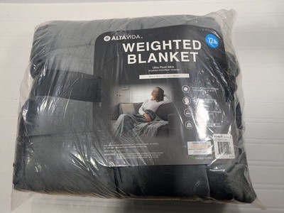 Altavida Weighted Blanket Gray, Ultra Plush Mink, 12 #, 48'' x 72'', Unused
