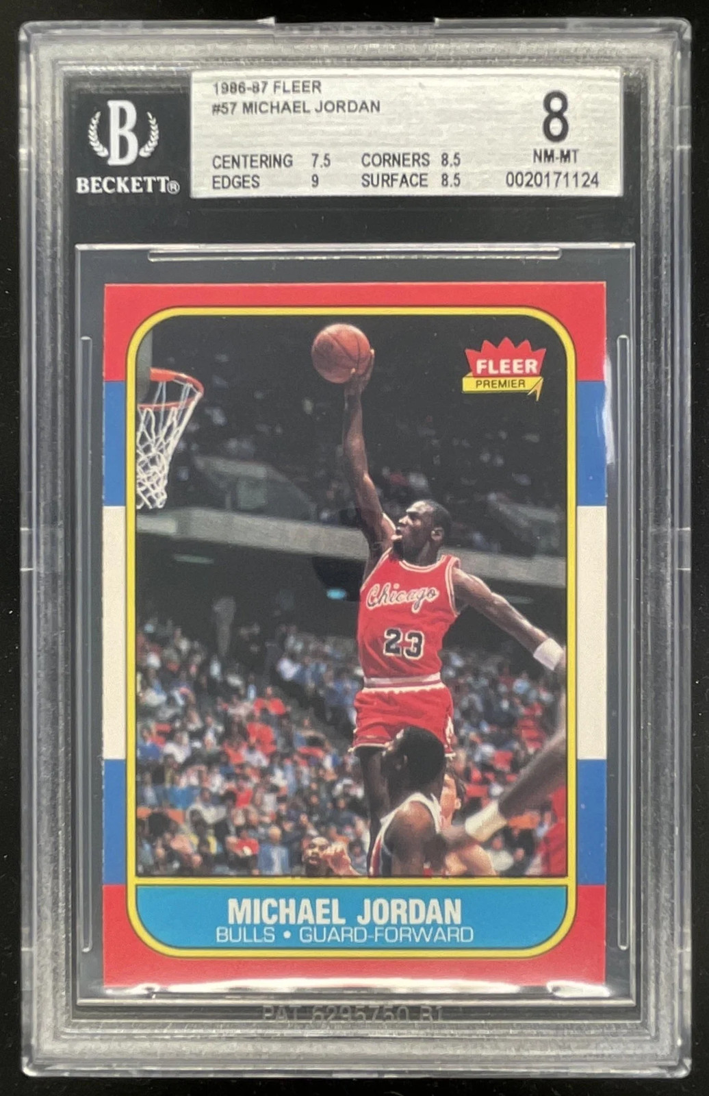 1986-87 Fleer #57 Michael Jordan RC Rookie BGS 8