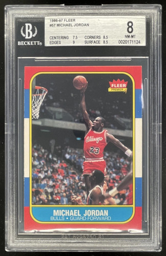1986-87 Fleer #57 Michael Jordan RC Rookie BGS 8