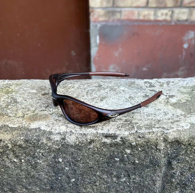 Vintage Oakley Minute Sunglasses Brown Frame Brown Lenses Y2K