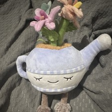Russ Greenhouse Plush 12  Watering Can Stuffed Animal with Flowers