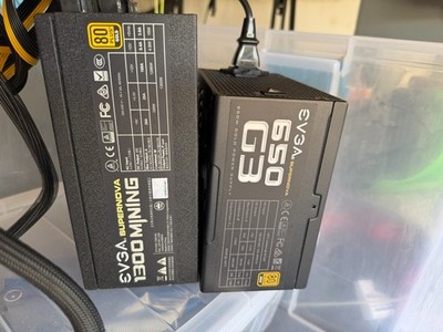EVGA 1300W Mining Fully Modular Power Supply and 650 G3 Gold + Respective Cables
