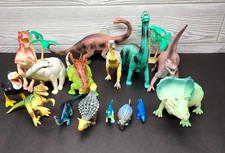 Lot Of 15 Dinosaur Figures Toys Hard Plastic Mix Assorted Dinos