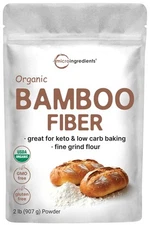 Bamboo Fiber Powder 2lbs Keto Low-Carb Baking Gluten-Free Non-GMO