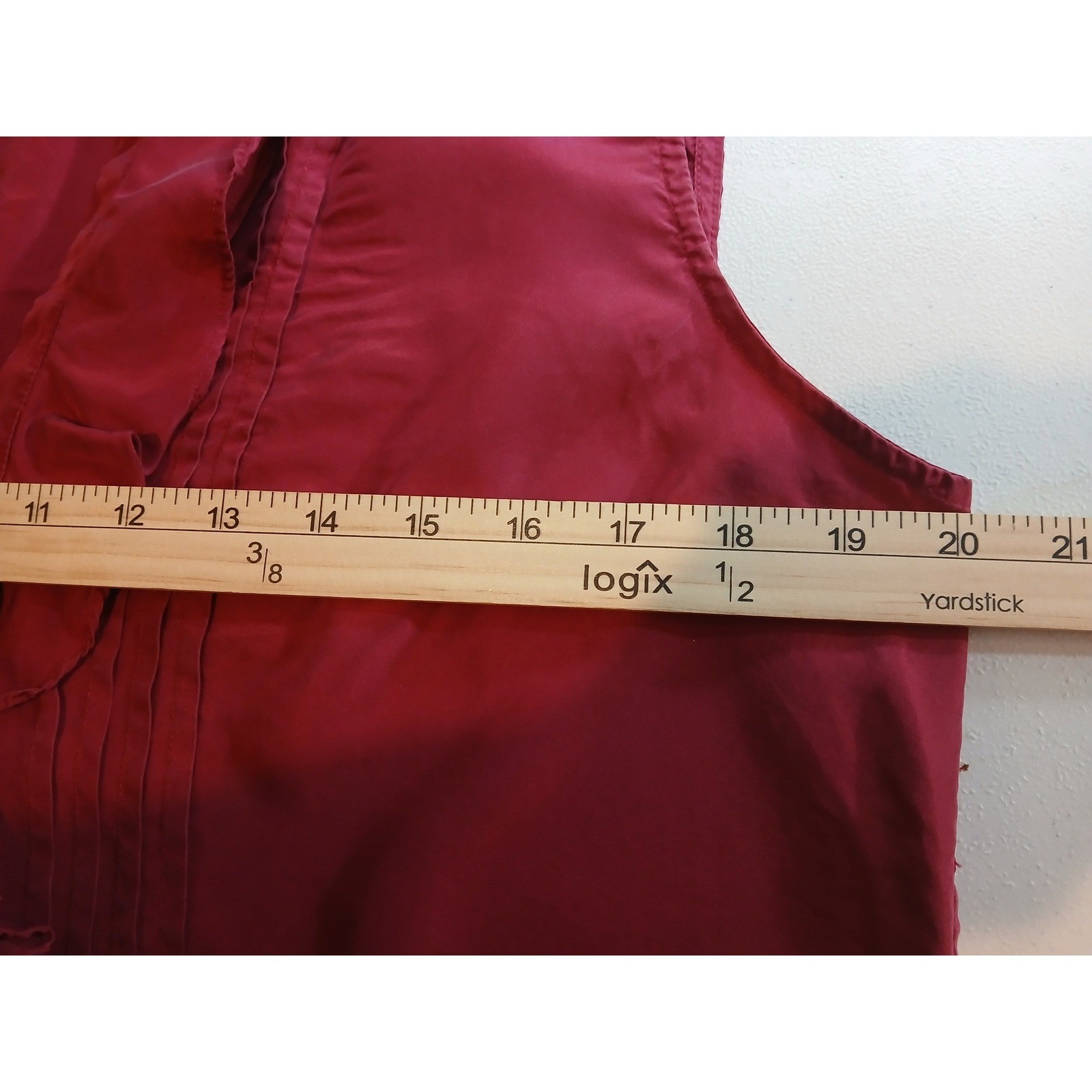 Talbots 100% Silk Sleeveless Ruffle Front Button … - image 6