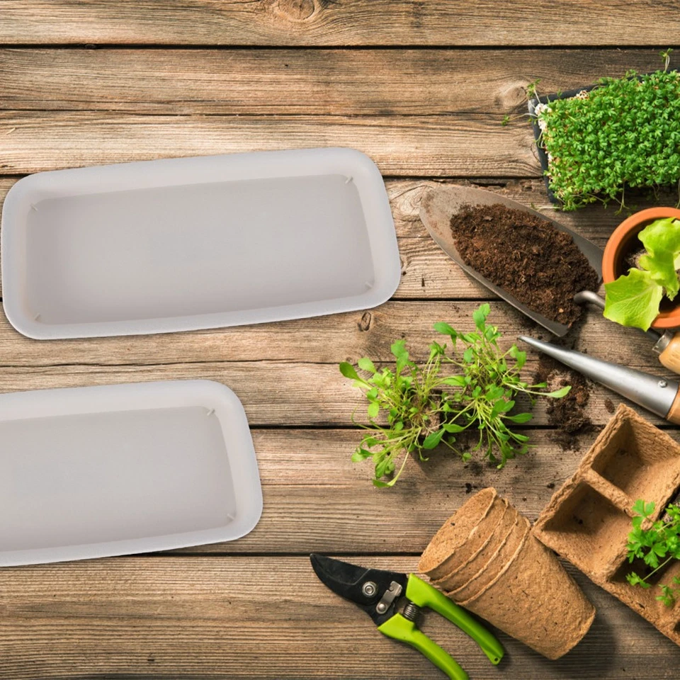 Set of 2 Plant Water Trays Planting Self-watering Herb Planter Rectangular - Image 3 of 4