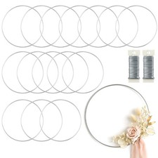16 Pack Floral Hoop 14 Inches Metal Rings for Crafts Macrame Ring Hoop Wreath...