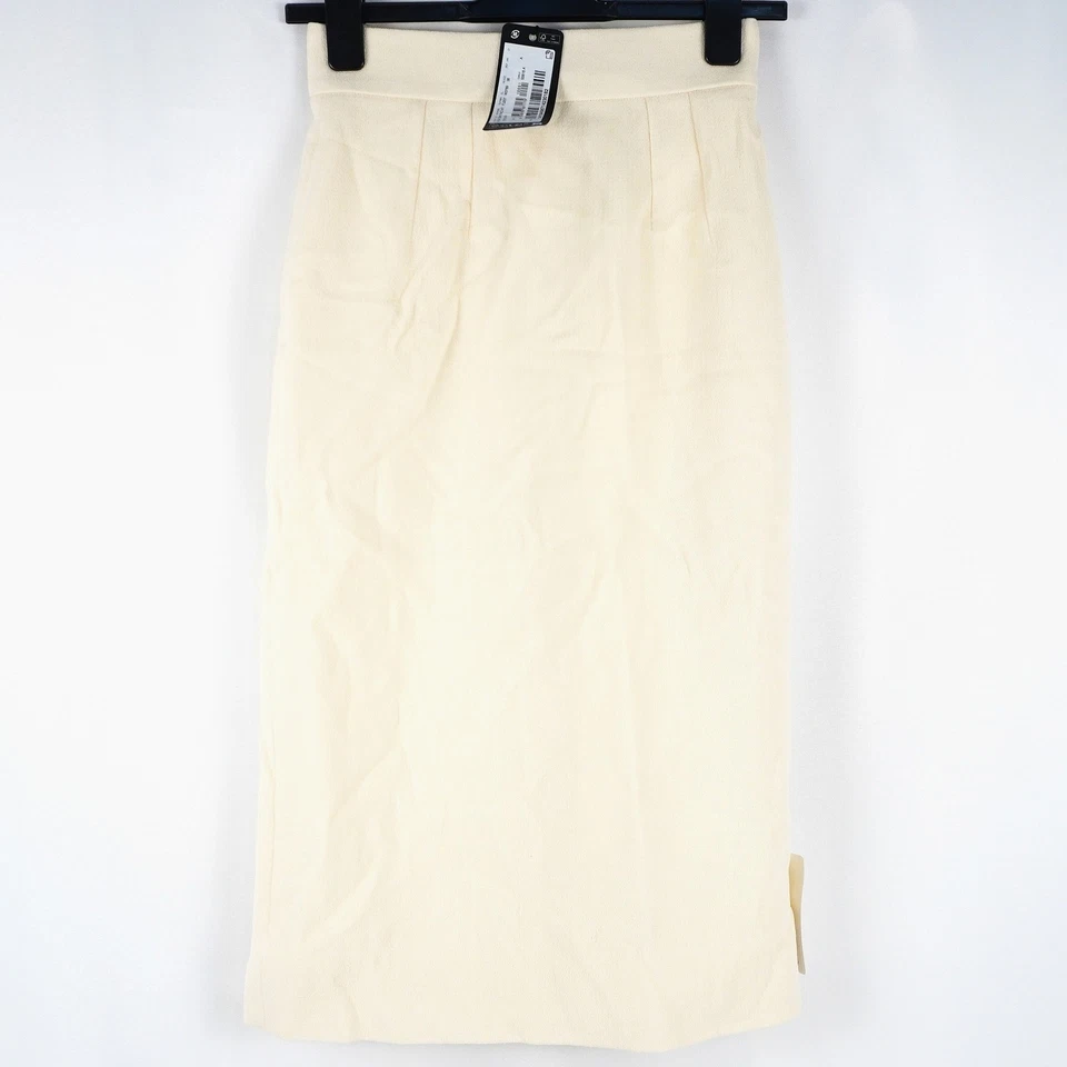 Dolce & Gabbana Double Crepe Knee-Length Skirt In Cream - Women's Size EU 38