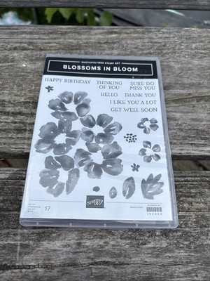 Stampin Up Blossoms in Bloom #152684 Cling Stamp Set 17 Pcs Flowers Greetings