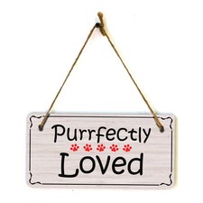 Cat Routine Home Decor  Rustic Wood 5 x 10" Hanging Signs