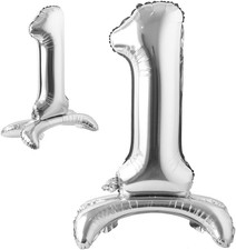16" Inch Standing Single Silver Alphabet Letter Number Balloons Aluminum Hanging