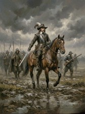 Oliver Cromwell and the new model army stunning illustration 10X8 inch print.