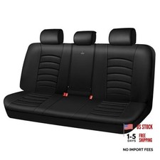 Leather Back Seat Cover, Universal Waterproof Bench Rear Seat Black and black