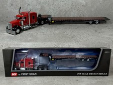 1/64 Kenworth W900L w/ Landoll 440B-50CA Traveling Axle Trailer Red/Black DCP