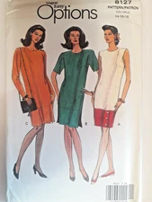 Vogue Options 8127 Dress Sewing Pattern Ladies 14 16 18 UC Loose Very Easy Slim