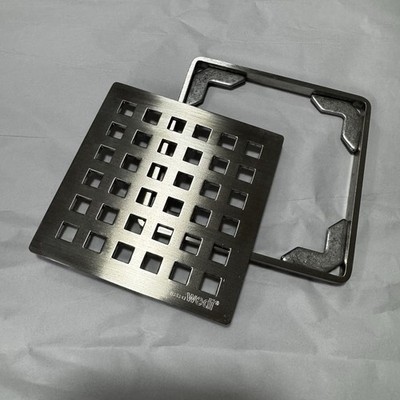 Wedi Drain Cover,Square Stainless Steel  3 3/4 x 3 3/4 x 1/4 in for tiled shower