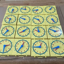 Practice Time telling Learning Clock w/ Movable Hands for Kids 5" LOT OF 16