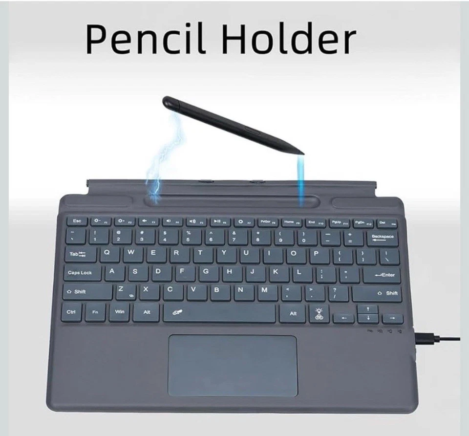 Wireless Slim Keyboard Touchpad Ultra Thin for Microsoft Surface Pro 8/9/X/10/11 - Image 2 of 4