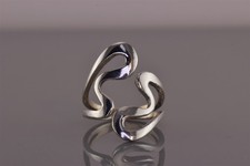 Sterling Silver Swirled Looped Wrap Around Solid Band Ring 925 Sz: 7