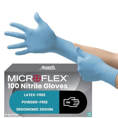 Microflex 92-134 Disposable Powder-Free Nitrile Gloves for Cleaning w/Texture...