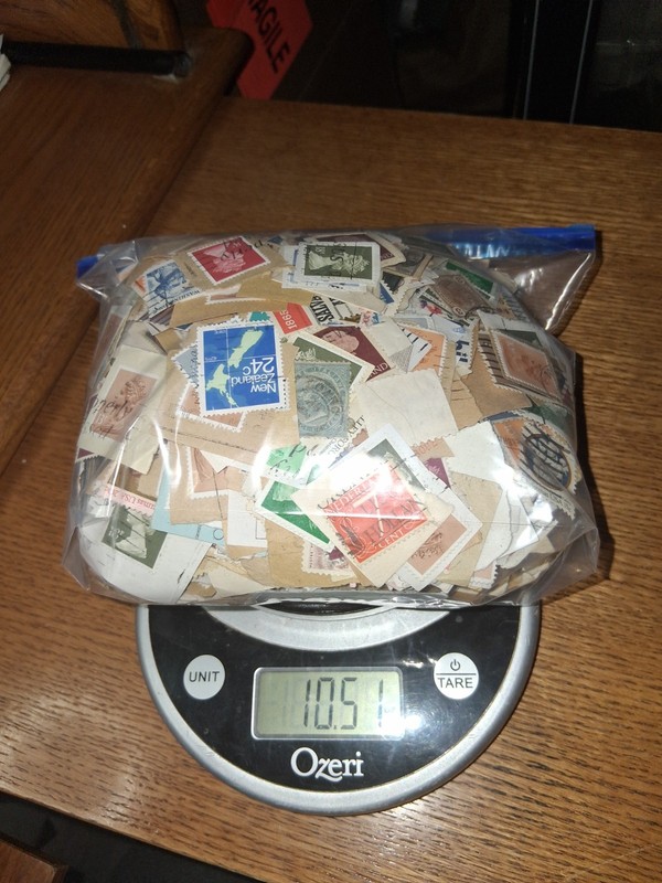 SL 1687/ Foreign Stamps on Paper 10.51 Oz. Used foreign stamps lot