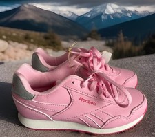 NEW Reebok Royal Running White Red Sz 4 Youth Kids Boys Lace-up Sneakers Shoes