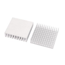 2Pcs 40mm x 40mm x 11mm Aluminum Heatsink Heat Diffuse Cooling Fin Silver Tone
