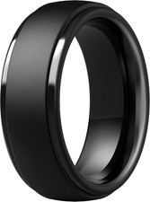 Mens Silicone Wedding Band Rubber Rings for Him Women Couples 8mm Wide Ring