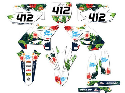 2008-2014 Passt Für UFO RESTYLE YZ 125 TROPIC Weiß Senge Grafik Kit Kompatibel