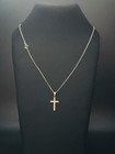 14K Solid Yellow Gold Cross Necklace Set - 18" Chain - Real 585 Gold — photo 5