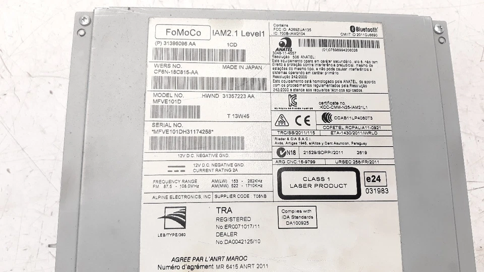 31396096 IMPIANTO AUDIO / RADIO CD / 1271319 PER VOLVO V40 1.6 DIESEL CAT - Immagine 4 di 4