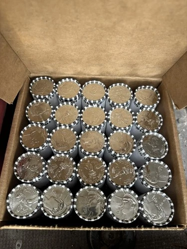 1776-2026 D LIBERTY SEMIQUINCENTENNIAL HALF DOLLAR UNCIR. COINS, BOX OF 50 ROLLS