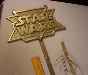 1992 Star Wars Brass Display Rack Collector metal  Plate Holder 37"  by Hamilton