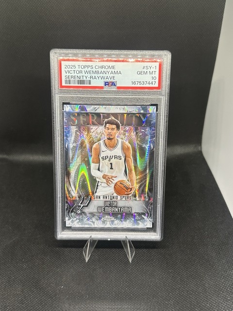 VICTOR WEMBANYAMA RC 2025 Topps Chrome Serenity-RAYWAVE # SY1 PSA 10