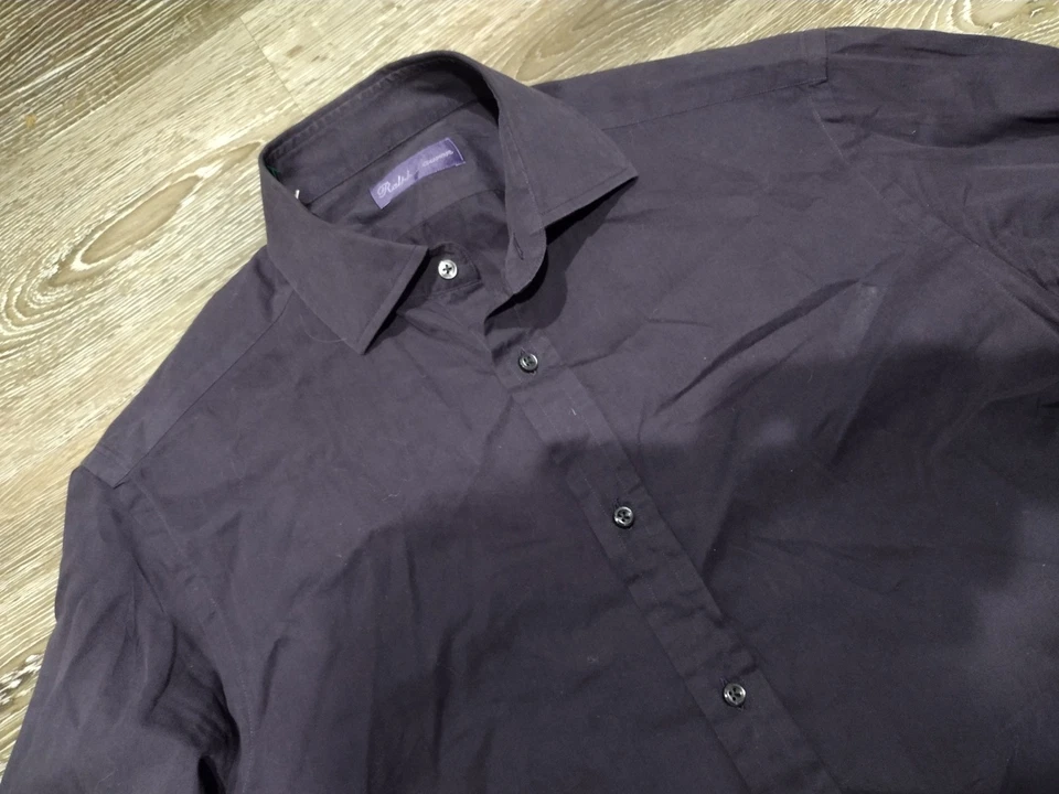 Camisa de Vestir Ralph Lauren Etiqueta Púrpura Para Hombre Mediana Púrpura Abotonada Hecha en Italia Foto 4 de 4