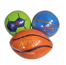 Set of 3 Nerf Micro Stress Ball Soft Foam Indoor Outdoor Play 3 And Up