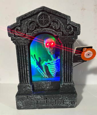 CVS Halloween Spooky Village Animated Grave Skeleton Headstone LED
