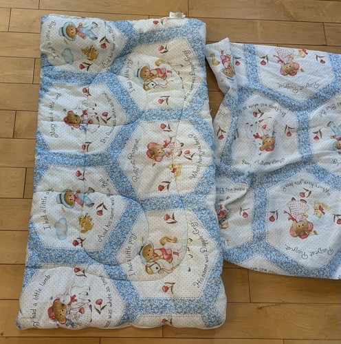 Vintage 70s/80s Baby Nursery Rhymes Crib Blanket & Sheet Mary Had A Little Lamb - Picture 9 of 11