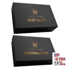 8 Pcs Groomsmen Proposal Gift Box 6 Will You Be My Groomsman Gift Box and BK-B