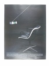 Sedia Eames Pollock stampa età elettronica pubblicità pelle nera cromata design moderno