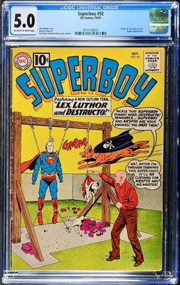 Superboy #92 1961 CGC Graded 5.0 Just Graded-New Holder